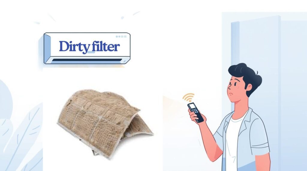 ac not cooling due to filter dirty