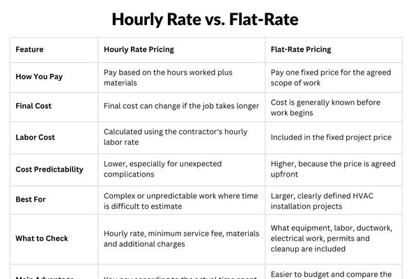 hvac installation hourly cost